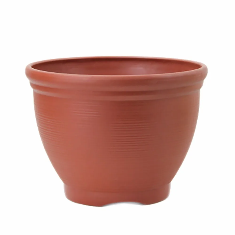 

Large Environmental Platics Ceramic Roman Style Planter Resin Flower Round Pot with Saucer