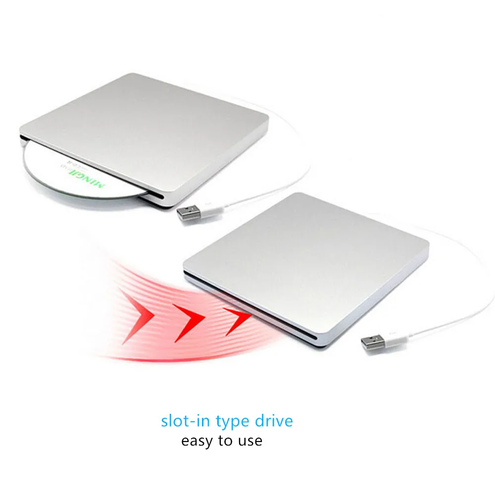

YiYaYo USB 2.0 DVD Drive CD ROM Player DVD RW Burner Writer DVD RAM Optical Drive for Apple Macbook Laptop hp Computer Windows