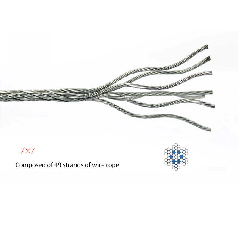 100 м ss316 нержавеющая сталь 0,3 мм трос alambre кабель мягче рыболовный подъемный кабель 7X7 структура 0,4 мм диаметр