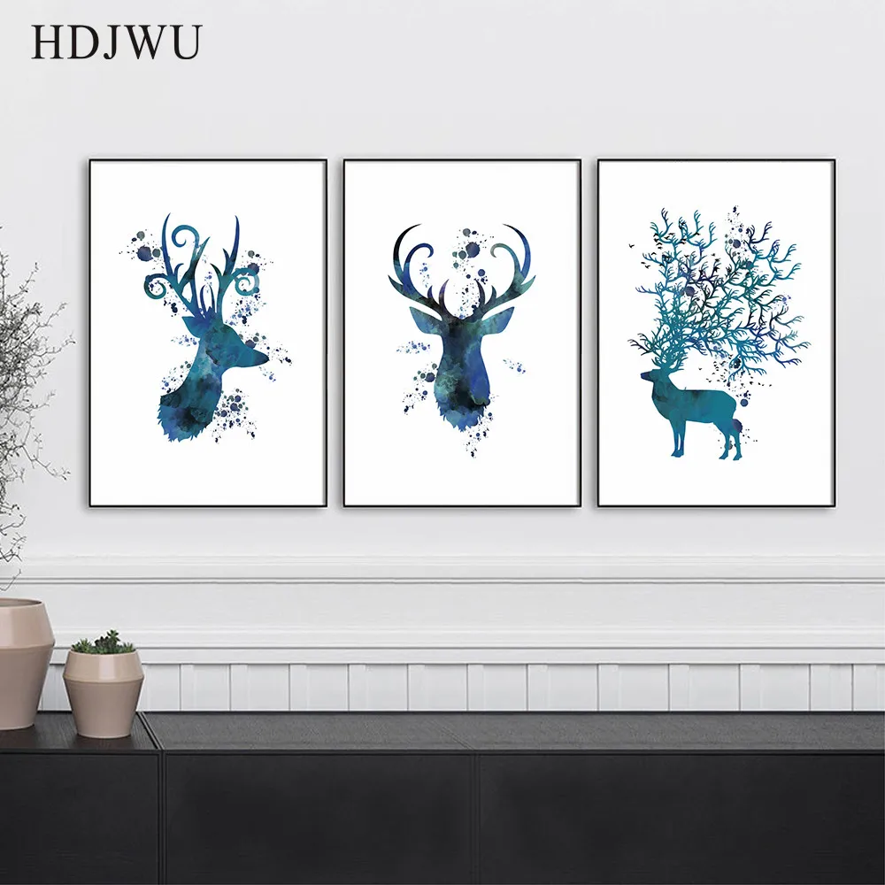 

Nordic Canvas Painting Wall Picture Hand-painted minimalist animal Printing Posters Wall Pictures for Living Room DJ58