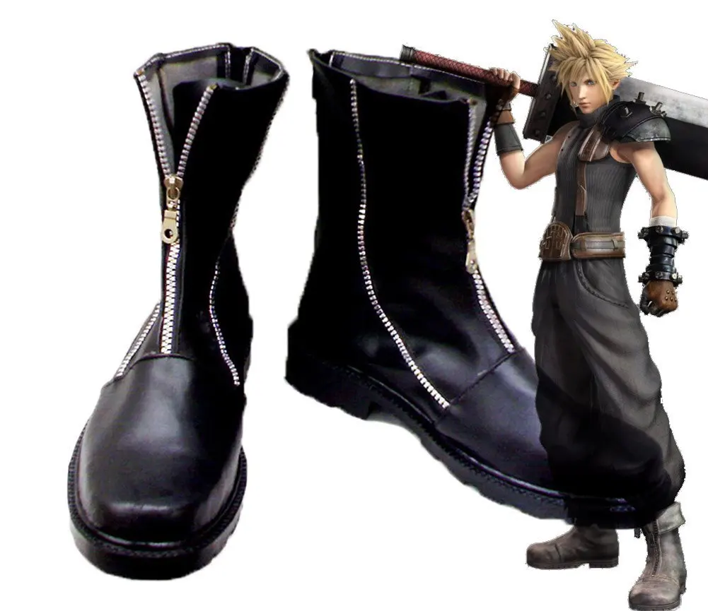 Final Fantasy VII FF7 Cloud Strife Cosplay Shoes Boots Custom Made Iron
