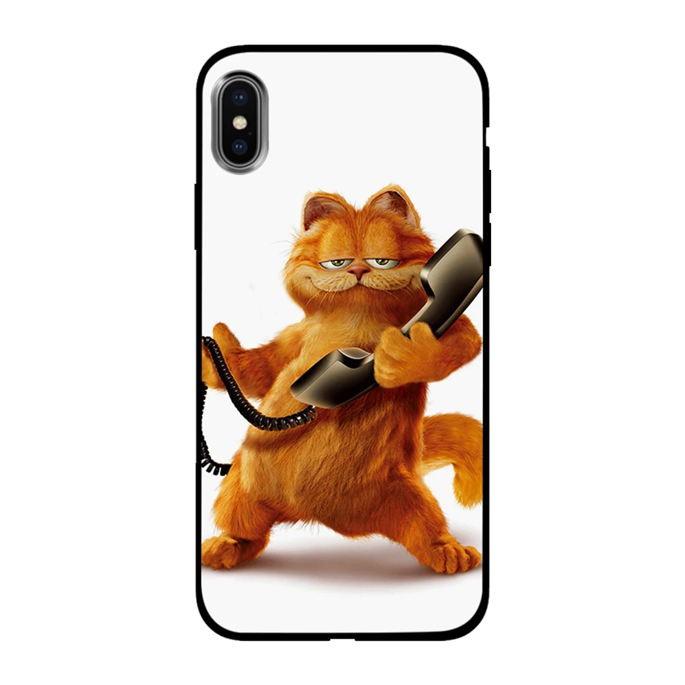 Ctue мультяшный Гарфилд Настольный Мягкий ТПУ чехол для Apple iPhone 6 6S 7 8 Plus 5 5S SE X XS MAX XR