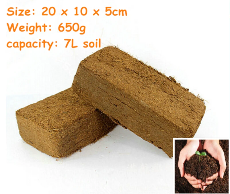 Organic aseptic coconut brick nutrient soil, coconut powder lightweight