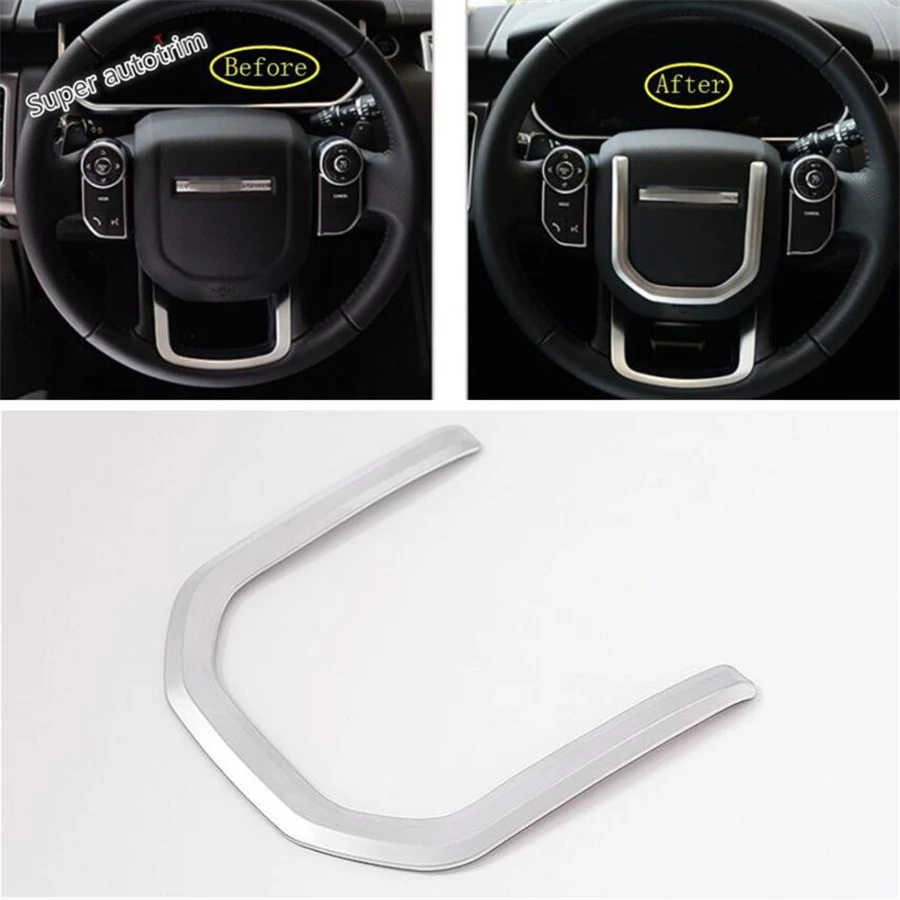 

Lapetus Accessories Interior Steering Wheel Cover Trim Matte / Carbon Fiber ABS Fit For Land Rover Range Rover Velar 2018 2019