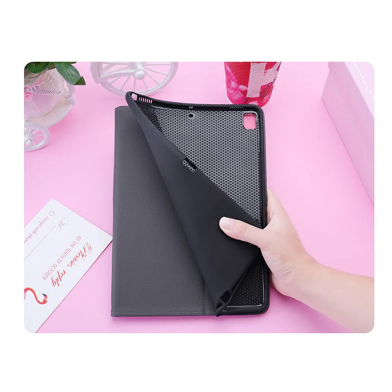 3D Flamingo Embroidery Soft Stand Cover Smart Sleep&Wake up Flip Magnet Case for iPad Mini 2 3 4 Air Pro 9.7 10.5+stylus pen