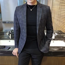 Классический мужской пиджак Азиатский Размер 4XL 5XL деловой, банкетный мужской пиджак высокого качества приталенный мужской блейзер