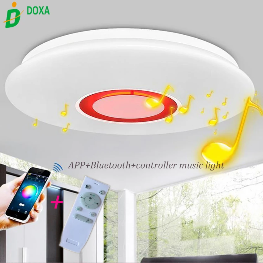 Us 21 76 68 Off Dimbare Draadloze Afstandsbediening App Muziek Bluetooth Led Plafondlamp Met Controller Stufenloses 24 W Moderne Led Plafond Lamp In