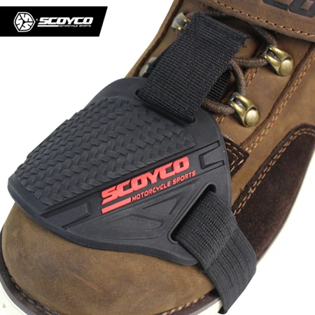 Scoyco более сильный резиновый переключатель передач мотоцикла обуви сапоги протектор Сдвиг Носок Мотоциклетный Ботинок крышка Защитное снаряжение Shift Pad - Цвет: Black Non slip