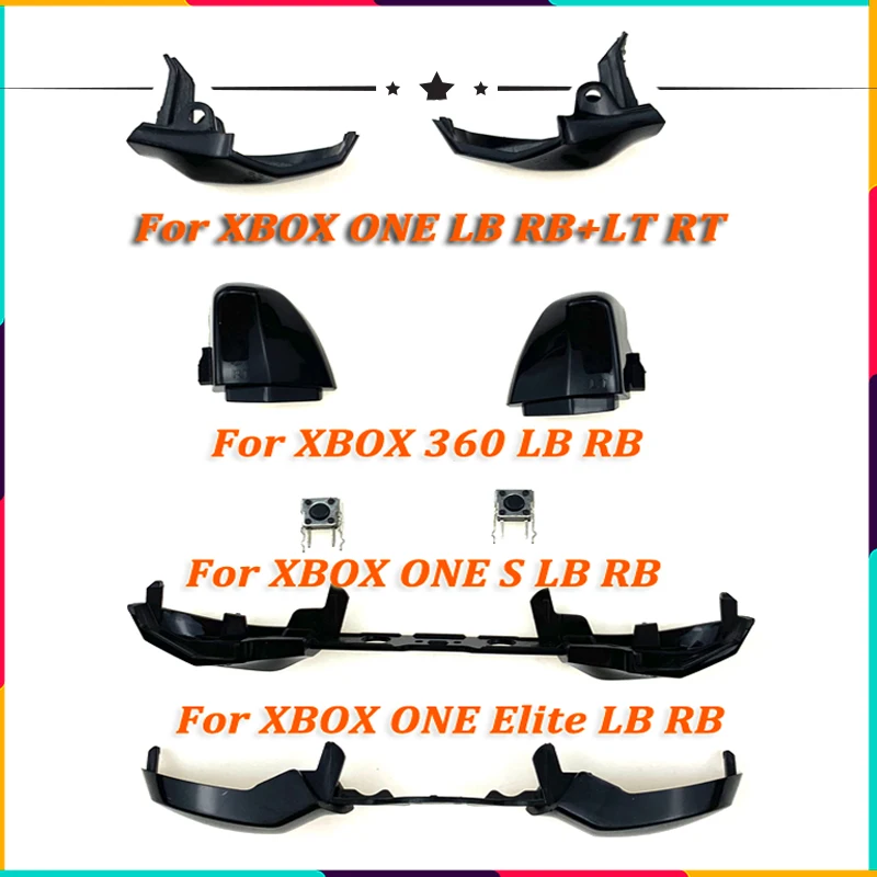 Запасные части для кнопок LB RB 10 50 шт. черные Xbox One S XBOX ONE Elite 360 бамперные кнопки