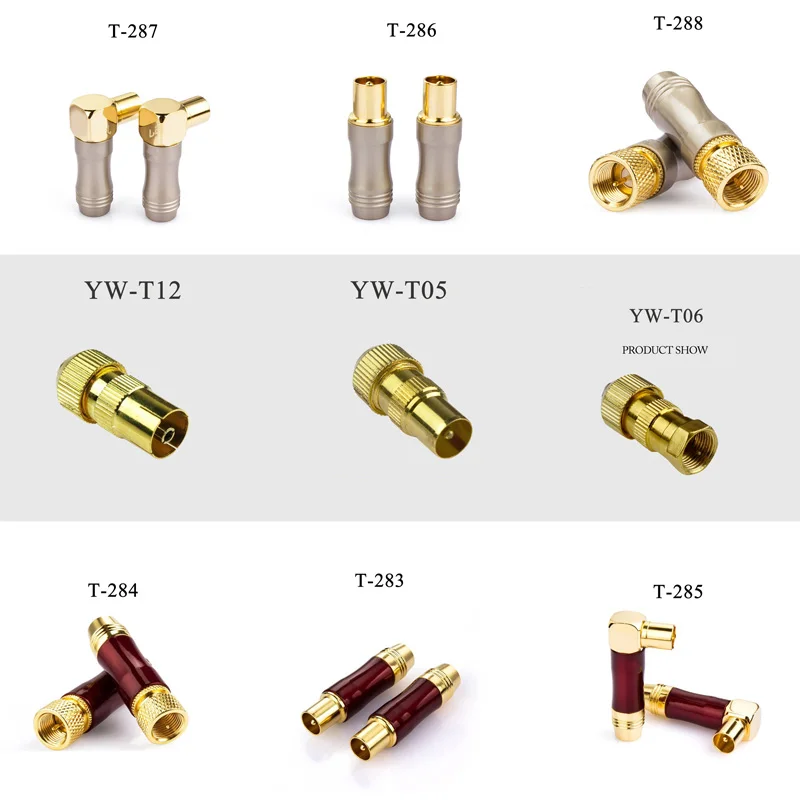2PCS TV Antenna F Plug Connector CATV Cable Male Connector plug RF