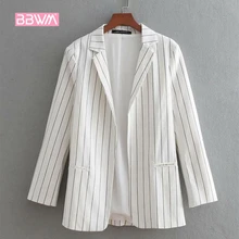 Элегантные женские летние новые модные вертикальные полосы с отворотом, с рукавом семь, маленький костюм женский жакет