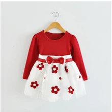 Изящное платье для маленько девочки хлопчатобумажное детское платье для девочек из одного предмета осенняя одежда для малышей в школу одежда для девочек для повседневной носки