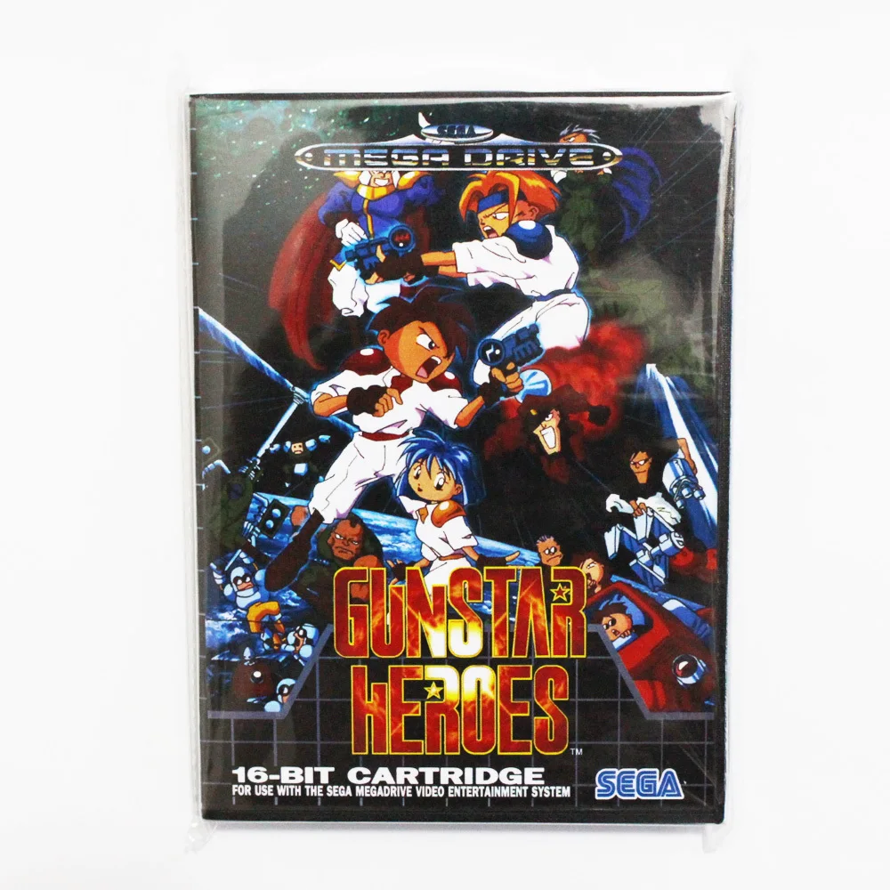 

Gun Star Heros Game Cartridge 16 bit MD Game Card With Retail Box For Sega Mega Drive