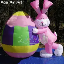 Пасхальное Надувное украшение, Надувное пасхальное яйцо и надувной розовый кролик
