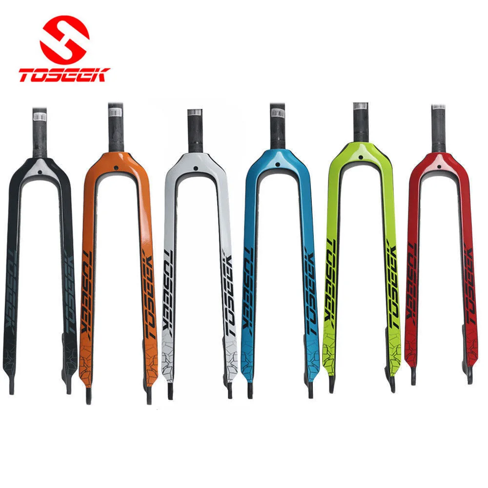 TOSEEK Carbon Fork Moutain Bike Forks Rigid Straight Disc Brake MTB