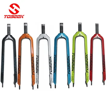 

TOSEEK Carbon Fork Moutain Bike Forks Rigid Straight Disc Brake MTB Bicycle 1 1/8 fork 3k 26/27.5/29 Muti-color Forks Superlight