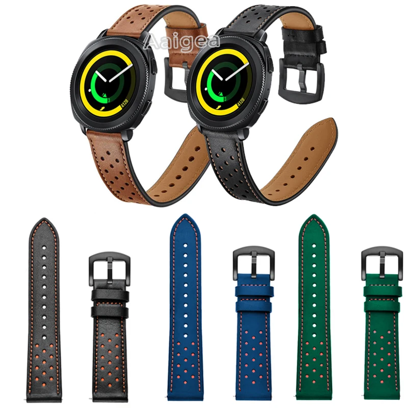Unisex Fashion PU Leather Watch Band Strap for Samsung Gear Sport S4 Smart Watch Replacement Wrist strap leather Bracelet 20mm
