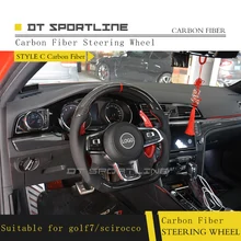 Углеродное волокно, кожа, настраиваемый автомобиль, гоночный руль, замена, авто аксессуары, подходит для golf7/scirocco