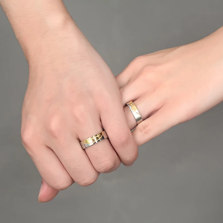 TTVOVO Свадебные фотообои &quotlove forerver&quot AAA CZ Stone золотистые обручальные кольца