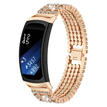 

ASHEI Metal Bracelet For Samsung Gear Fit 2 Pro Band Stainless Steel Rhinestone Diamond Strap For Samsung Gear Fit2 SM-360 Bands