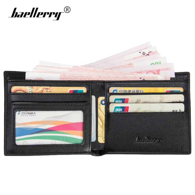 

Baellerry Wallet for Men Leather Small Wallet Mens Wallets Male Short Walet Man Thin Credit Card Purse Business Slim Money Bags