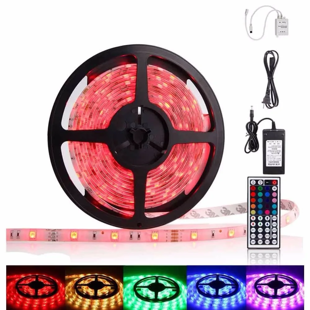 Waterproof 5M 3528 SMD 300leds Red DIY Flexible Soft LED Light Strip Lamp 12V US