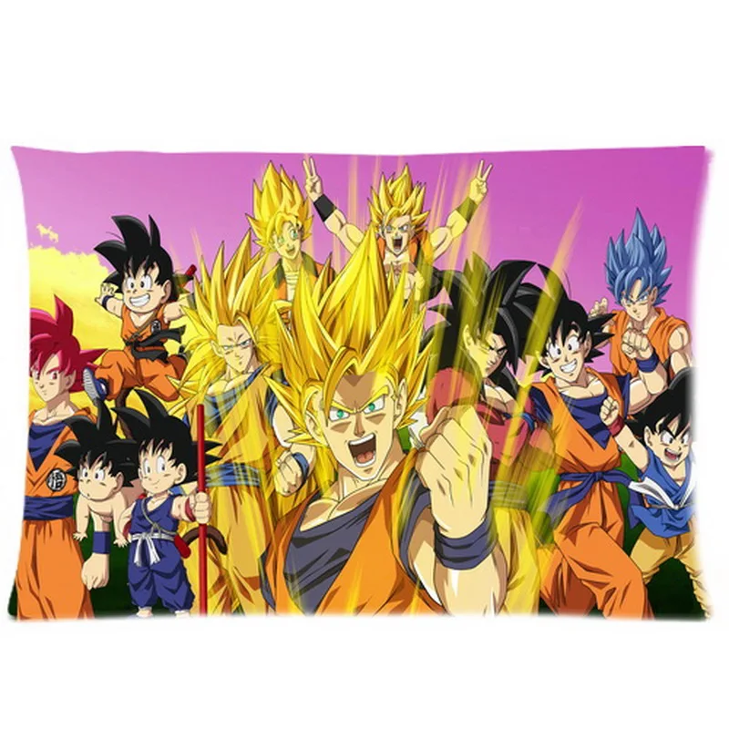 Custom cartoon dragon ball z goku Pillowcase Zippered Rectangle Pillow