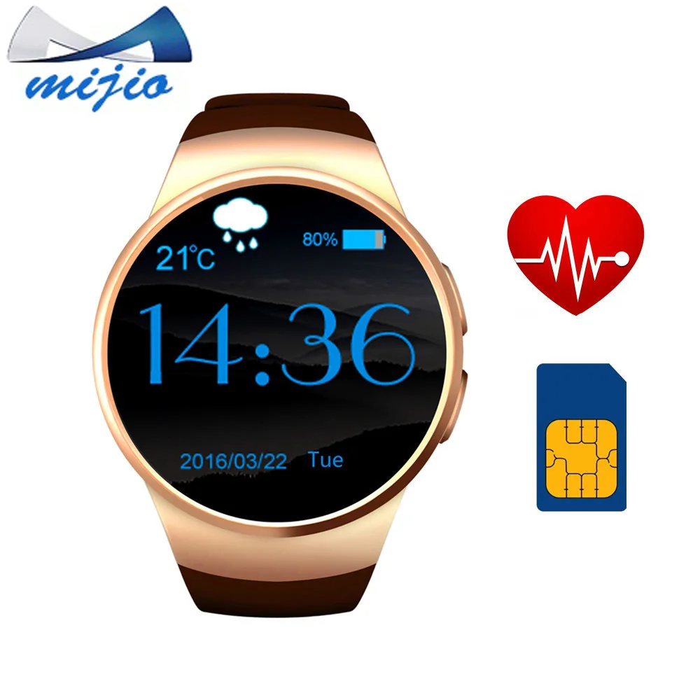 Kingwear SmartWatch KW18 монитор сердечного ритма Bluetooth sim карты Смарт часы Электроника MTK2502C