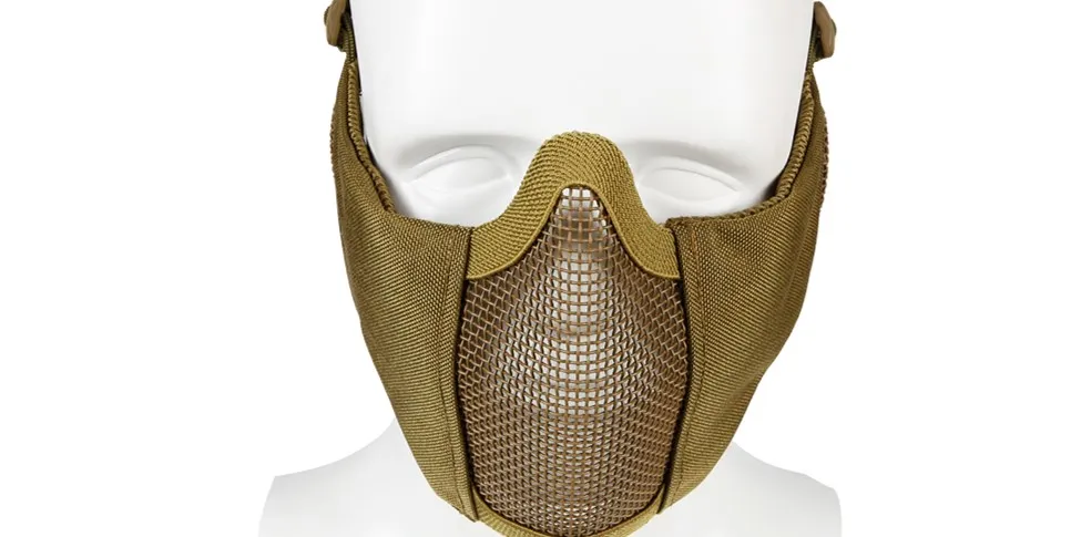 Горячее новое поступление, полунижняя маска для лица, Металлическая стальная защитная сетка для ушей, Охотничья тактическая защитная маска для страйкбола Cs, Вечерние Маски для Хэллоуина - Цвет: TAN