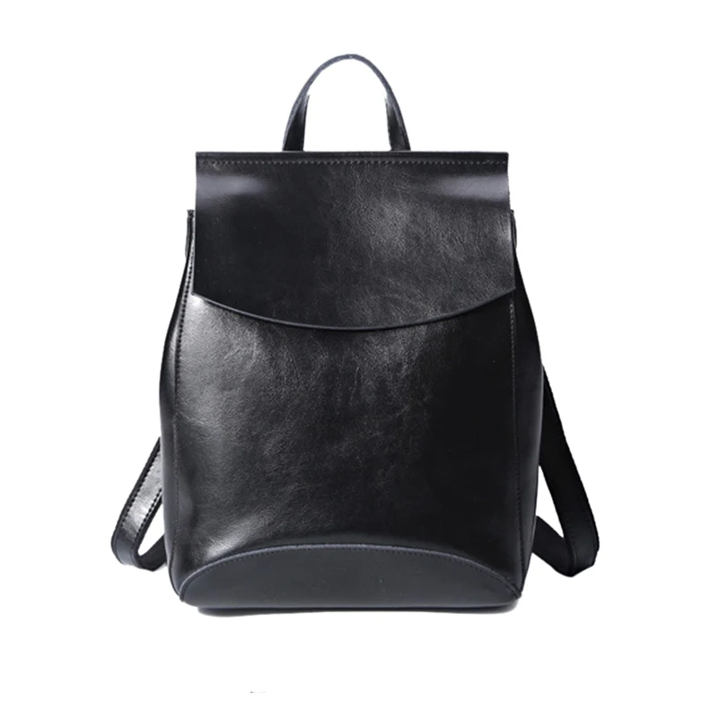 High Quality Real Cowhide Women Backpack Knapsack Crossbody Shoulder Bag Oil Wax Genuine Leather Female Rucksack School Daypack Stylish Backpacks expensive 