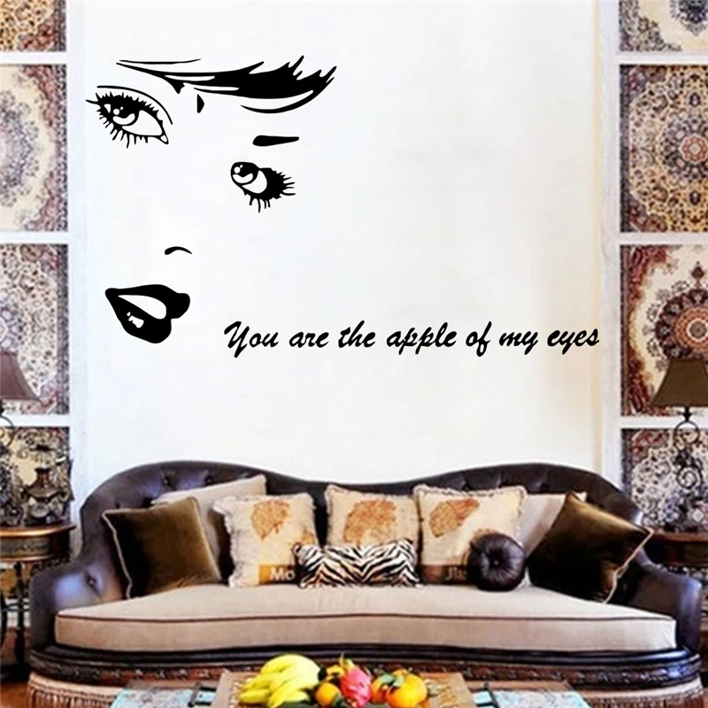 

beautiful girl you are the apple of my eyes wall decals for living room removable home decoration stickers vinyl black art