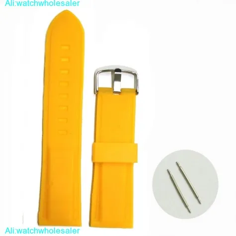 22mm Fresh Yellow  Silicone Jelly Rubber Ladies Watch Band Straps WB1054F22JB