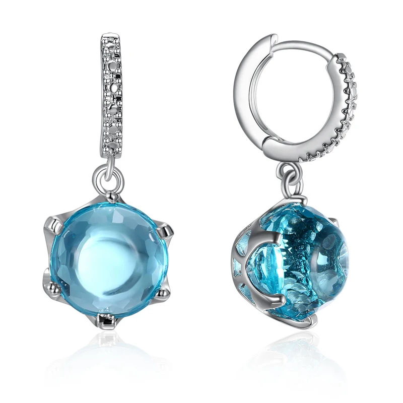 New arrivals Trendy drop Earrings for girls blue stone ...