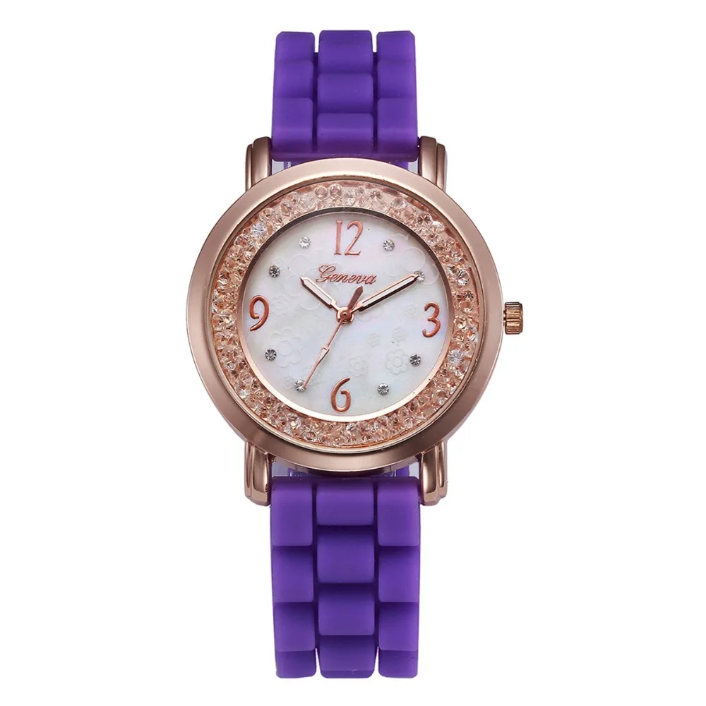 Часы наручные женские с силиконовым ремешком под розовое золото 6689 1|wristwatch