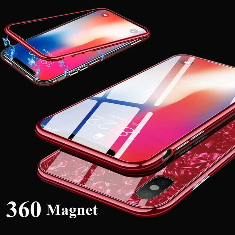 360 магнитный чехол для iphone XS Max XR 8 7plus корпус стеклянный 6 s 7 plus X 10