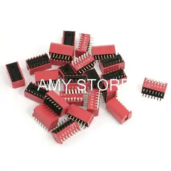 

24pcs Red Electronic Component 7 Position Slide DIP Switch