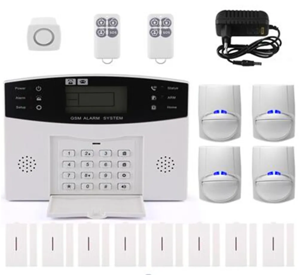 Gsm+app+led Burglar Alarm System With 4 Sensor 8 Door Contact Cs85bc