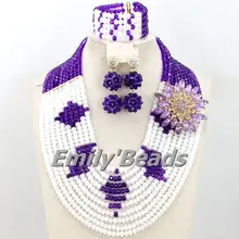 Фантастические в нигерийском стиле свадебные туфли в африканском стиле Бусины Ювелирные наборы Модный Индийский Свадебные Ожерелья для мужчин Ювелирные наборы aej905