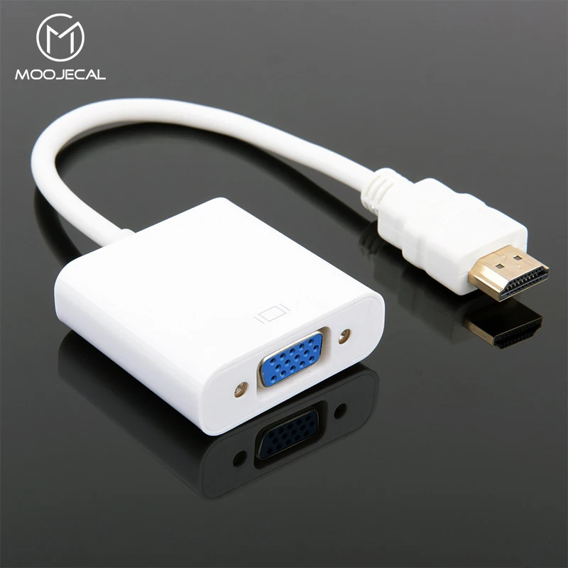 MOOJECAL HDMI в VGA адаптер кабель 1080P аналоговый к цифровому Видео Аудио конвертер для