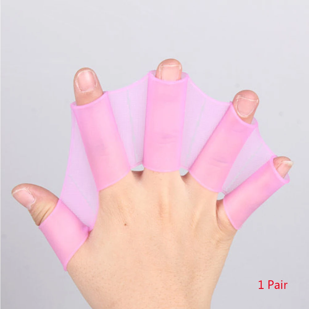 1 пара высокого качества унисекс Тип силиконовые пояса для плавания Ласты палец перепонки перчатки весло водные виды спорта - Цвет: Фиолетовый