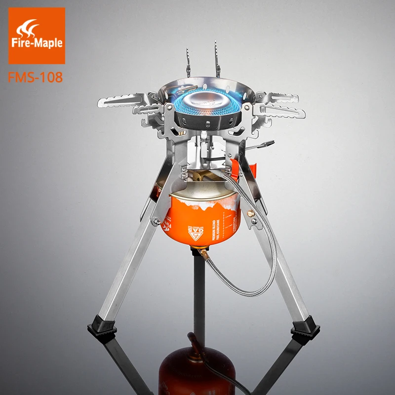 

Fire Maple Upgraded Super Power Portable Camping Outdoors One-Piece Gas Stove Stainless Steel Cooking Stove FMS-108