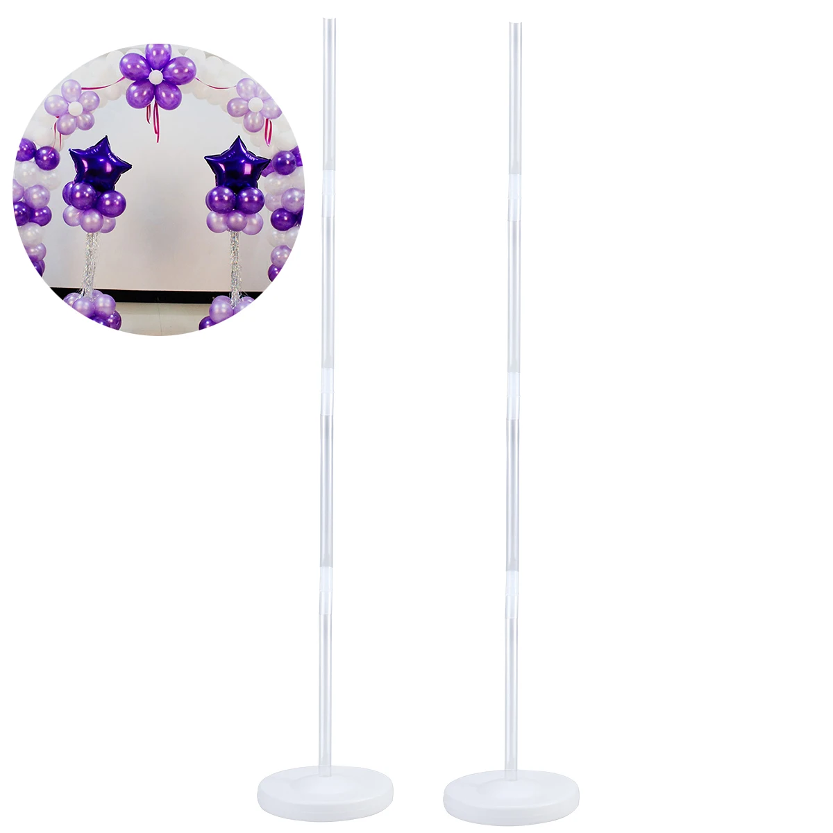 

2pcs/set Balloon Column Stand Kits for Wedding Party Decoration Arch Stand with Frame Base and Pole Balloons Accessories