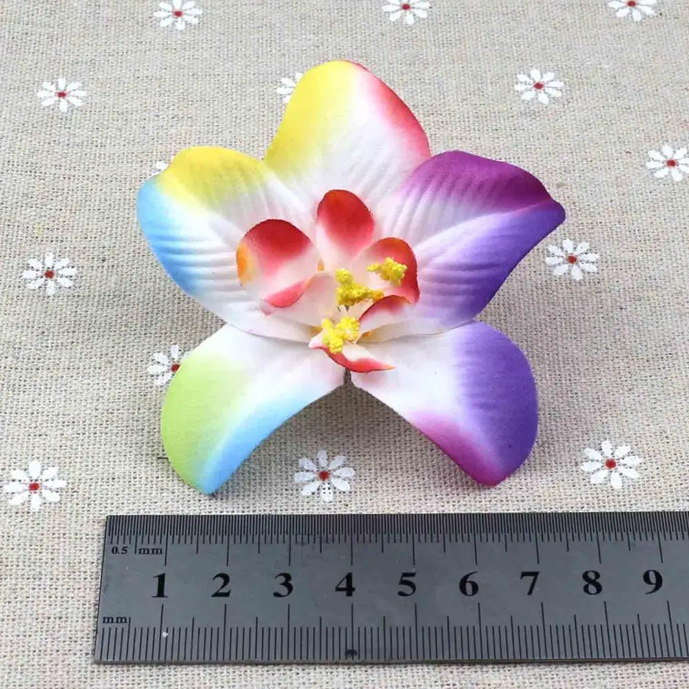 8cm Artificial Flower Heads Bulk Flowers Silk Carter orchid 50 Heads For Home Decor Bridal Bouquet Corsage Flowers Cake Topper