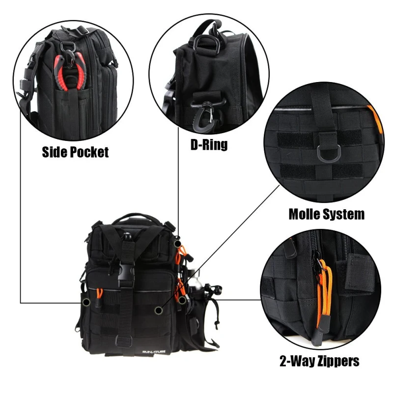 Bolsas de Pesca Náilon à Prova Bolsa ao ar Livre para a Pesca Runature Peito Ombro Crossbody Bolsa Tático Sling Dwaterproof Água Camo Molle no 11 Cheap Bolsas de pesca