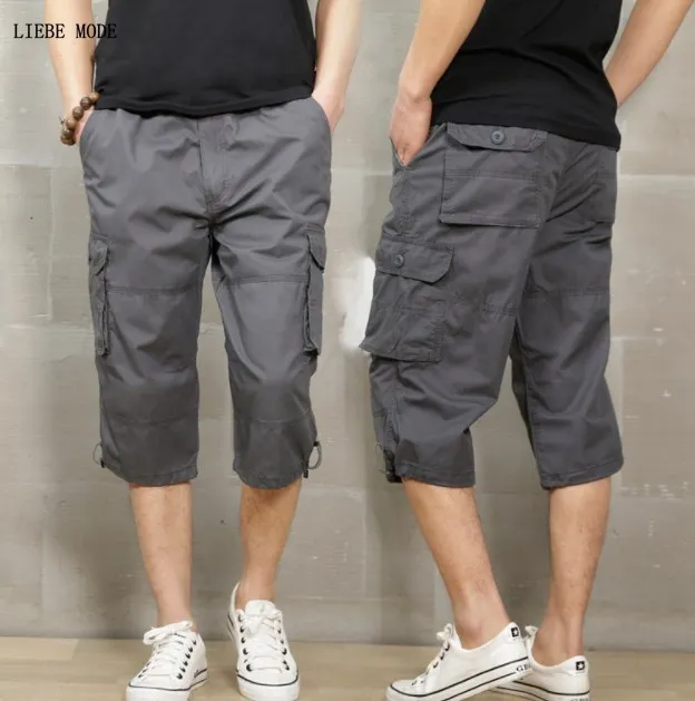 Брендовые мужские хлопковые прямые свободные мужские шорты Карго повседневные короткие штаны летние мужские s Уличная эластичная талия Шорты Hombre Большие размеры