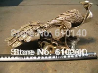 

00004766 24cm Animal peacock Tibet silver bronze statue