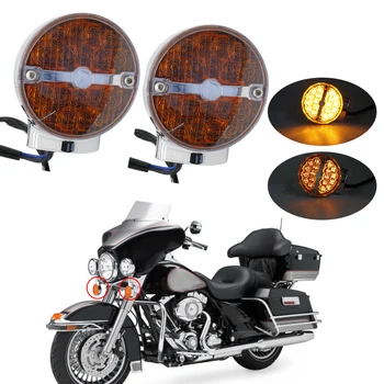 

Motorcycle Turn Signal Indicator Light For 01-later FLSTC and 01-13 Touring LED Flat Lens Turn Signals