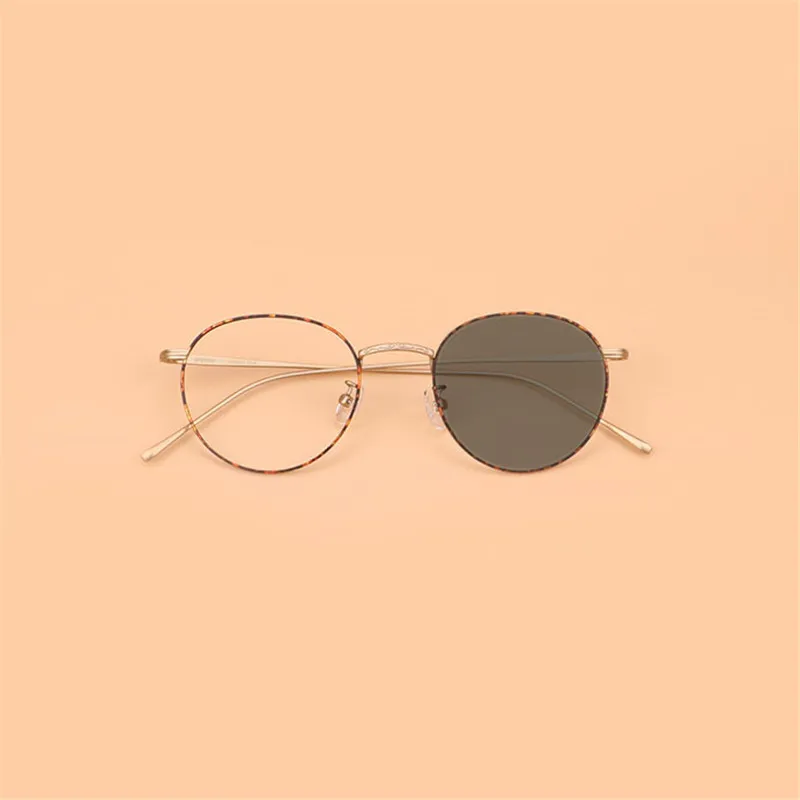 Ретро круглые солнечные фотохромные готовые очки для близорукости, оправа для мужчин и женщин, солнцезащитные очки для близорукости, очки с коробкой NX - Цвет оправы: leopard-200