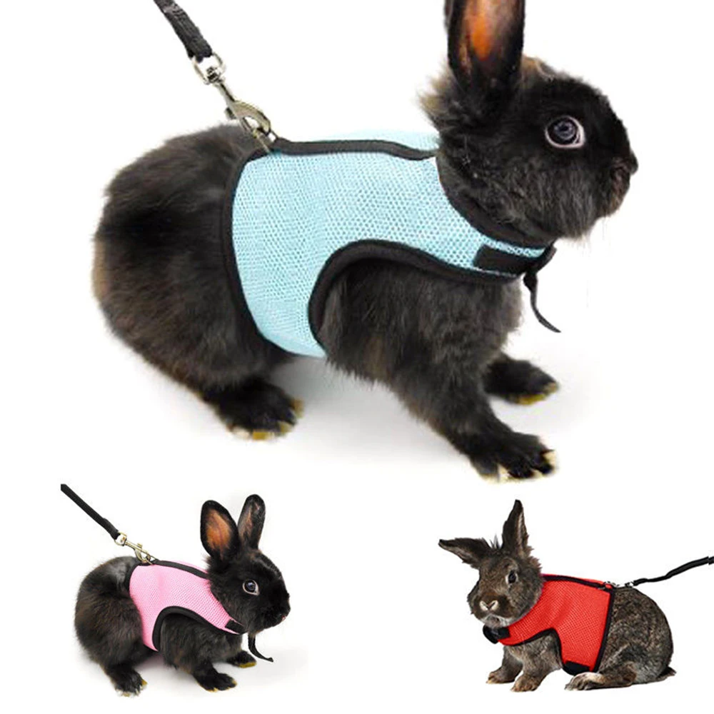 

1PC Cute Hamster Small Cat Rabbit Pig Rat Ferret Breathable Harness Leash Leads Collars