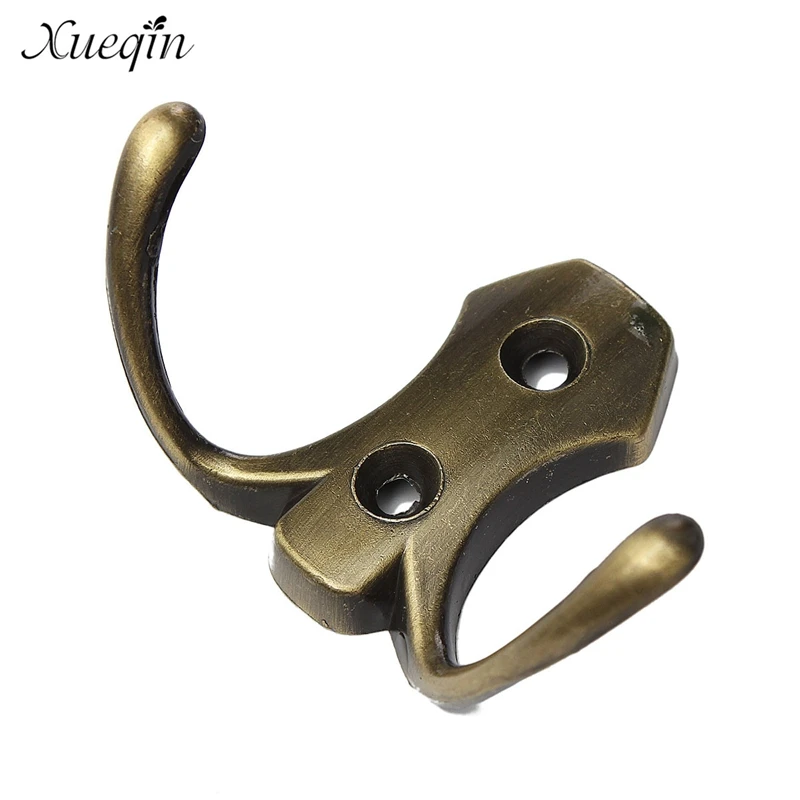 Zinc Alloy Clothes Hook Hanger Robe Hooks Bathroom Shelf Double Hooks